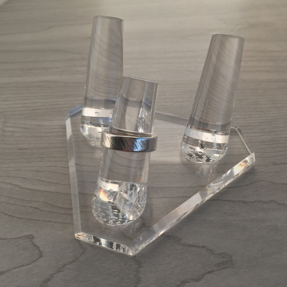 Ring Stand / Holder - Clear Three Ring Display • SOLID professional quality. - Picture 2 of 8